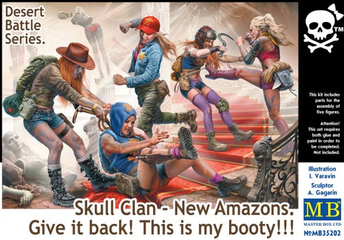 Desert Battle: Skull Clan New Amazons Women Fighting over Clothes (5) 1/35 Master Box Models