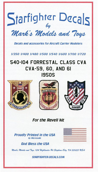 USS Forrestal Class CVA-59/60/61 1950s for RVL 1/540 Starfighter Decals