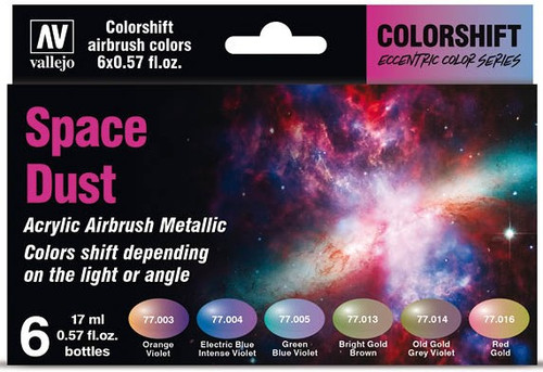 17ml Bottles Space Dust Colorshift Metallic Paint Set (6 Colors) Vallejo Paints