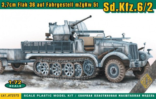 SdKfz 6/2 Halftrack w/3.7cm Flak 36 on Chassis mZgKw 5t 1/72 Ace Models