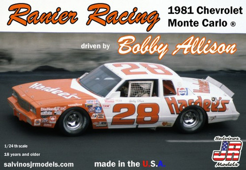 Rainier Racing Bobby Allison #28 Chevrolet Monte Carlo 1981 Race Car 1/24 Salvinos JR