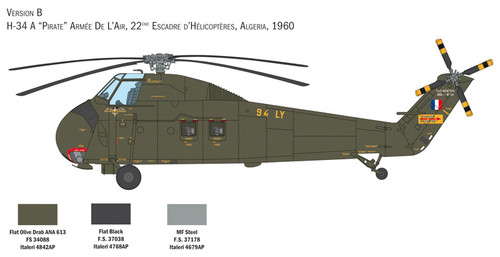 H-34A Pirate/UH-34D US Marines Helicopter 1/48 Italeri