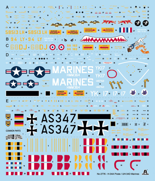 H-34A Pirate/UH-34D US Marines Helicopter 1/48 Italeri