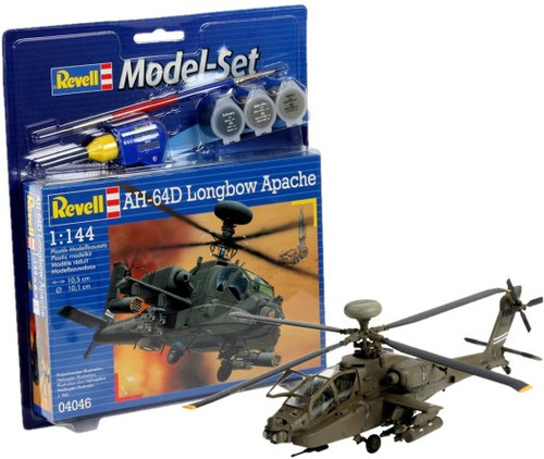 AH-64D Longbow Apache Helicopter w/paint & glue 1/144 Revell Germany