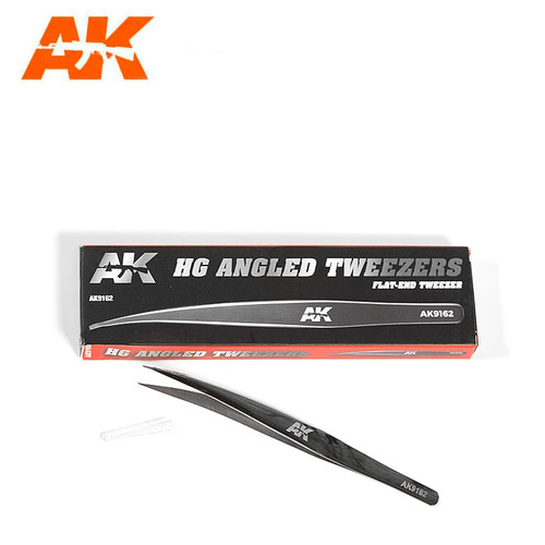 HG Angled Flat-End Tweezers AK Interactive