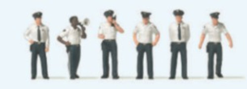 US City Police in White Shirts (6) HO Scale Preiser Models