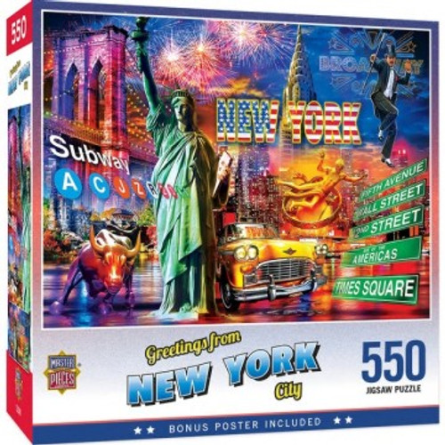 Greetings From: New York City Landmarks Collage Puzzle (550pc) Masterpieces Puzzles