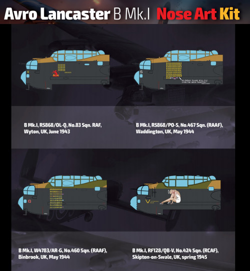 Avro Lancaster B Mk I Nose Art Kit w/Display Dolly 1/32 HK Models