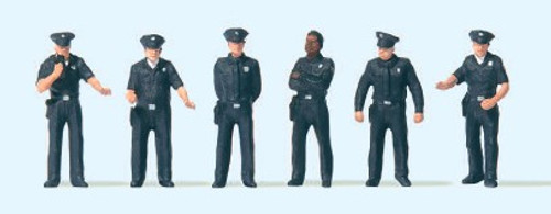 US City Police in Blue Uniform (6) HO Scale Preiser Models