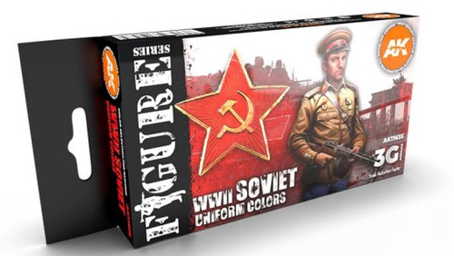 Figures Series: WWII Soviet Uniforms Acrylic Paint Set (6 Colors) 17ml Bottles AK Interactive