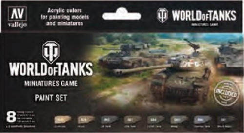 17ml Bottle World of Tanks Miniatures Game Paint Set (8 Colors) Vallejo Paint (VLJ70245)