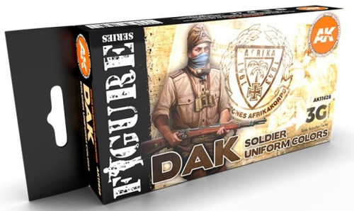 Figures Series: DAK Soldier Uniforms Acrylic Paint Set (6 Colors) 17ml Bottles AK Interactive