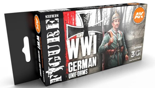 Figures Series: WWI German Uniforms Acrylic Paint Set (6 Colors) 17ml Bottles AK Interactive