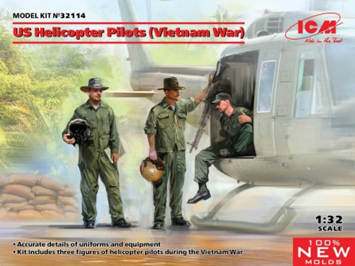 US Helicopter Pilots Vietnam War (3) 1/32 ICM Models