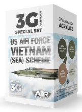 Air Series: US Air Force Vietnam (SEA) Scheme Acrylic Paint Set (4 Colors) 17ml Bottles AK Interactive