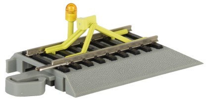 Track-Powered Flashing LED Bumper w/Nickel Silver Rails on Gray Roadbed N Scale Bachmann