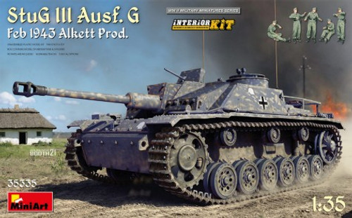 WWII StuG III Ausf G Feb 1943 Alkett Production Tank w/5 Crew & Full Interior 1/35 Miniart