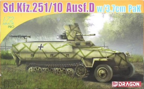 SdKfz 251/10 Ausf D Halftrack w/3.7cm PaK Gun 1/72 Dragon