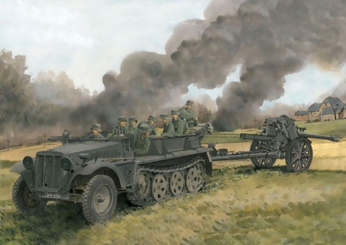 Sdkfz 10/5 Halftrack w/Armored Cab & 2cm Flak 38 Gun 1/35 Dragon
