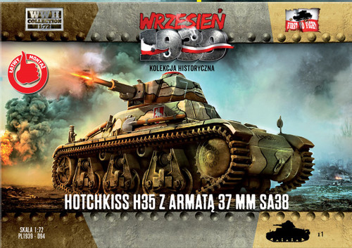 WWII Hotchkiss H35 Tank w/37mm SA38 Gun 1/72 First To Fight Models