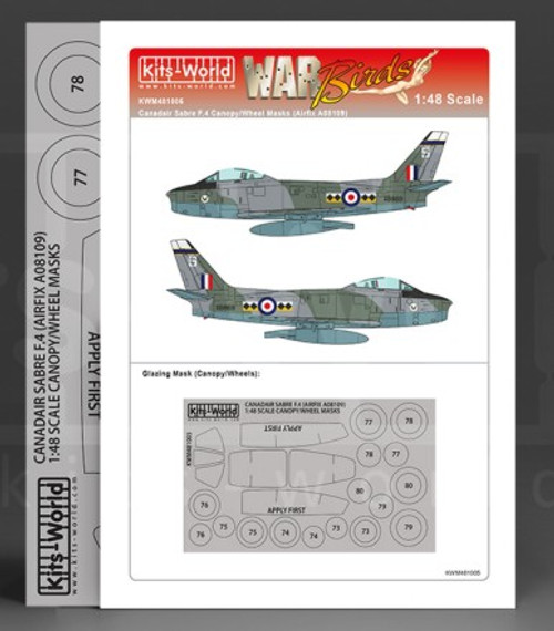 Sabre F4 Canopy/Wheels Mask for ARX 1/48 Warbird Decals