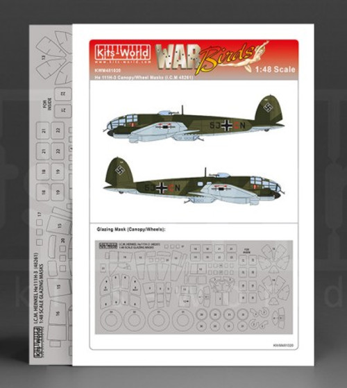 He 111H-3 Canopy/Wheels Mask for ICM 1/48 Warbird Decals