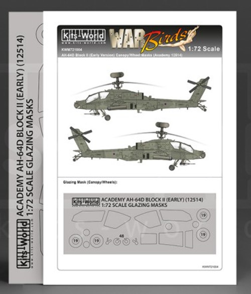 AH-64D Block II Early Version Canopy/Wheels Mask for ACY 1/72 Warbird Decals