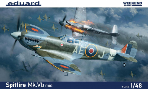WWII Spitfire Mk Vb Mid British Fighter (Wkd Edition Plastic Kit) 1/48 Eduard