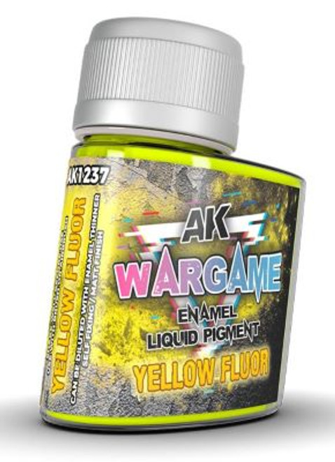 Wargame Liquid Pigment: Yellow Fluorescent Enamel 35ml Bottle AK Interactive