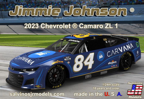 Jimmie Johnson 2023 NASCAR Chevrolet Camaro ZL1 Race Car (Carvana Primary Livery) (Ltd Prod) 1/24 Salvinos JR