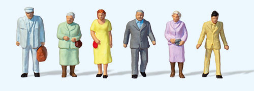 Older Pedestrians (6) HO Scale Preiser Models