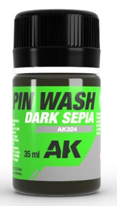 Dark Sepia Pin Wash Enamel 35ml Bottle AK Interactive