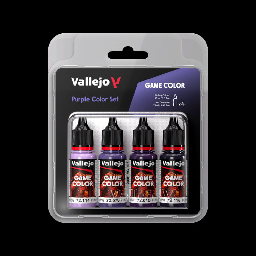 Purple (Base, Shadow, Light) Game Color Paint Set (4 18ml Bottles) Vallejo Paint