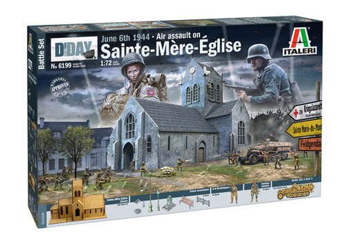 Battle of Normandy Saint-Mere-Eglise June 6, 1944 Diorama Set 1/72 Italeri