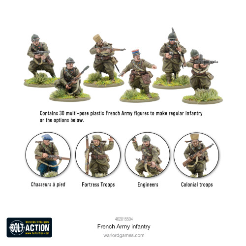 Bolt Action: WWII French Army Infantry (30) (Plastic) 28mm Warlord Games