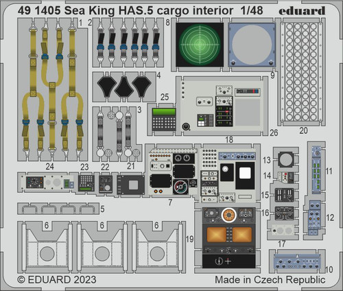 Aircraft- Sea King HAS.5 Cargo Interior for ARX (Painted) 1/48 Eduard