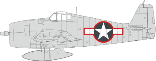 F6F-3 US National Insignia w/Red Outline for EDU 1/48 Eduard Masks