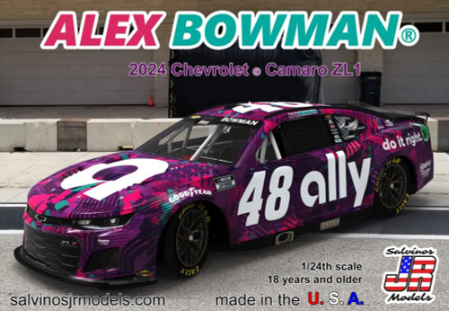 Alex Bowman 2024 NASCAR Chevrolet Camaro ZL1 Race Car (Primary Livery) (Ltd Prod) 1/24 Salvinos JR
