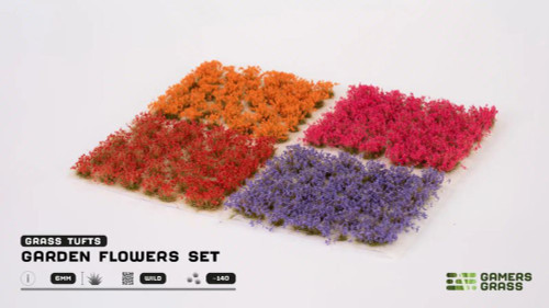 6mm Garden Flowers Tuft Set (140) (Self Adhesive) Gamers Grass
