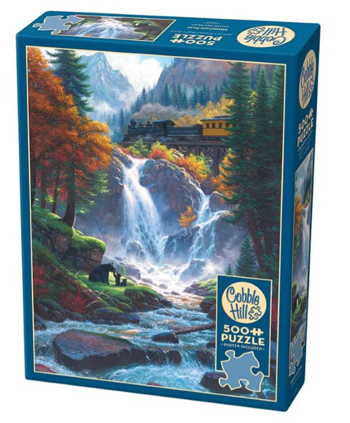 Mountain Pass (Bear/Cubs/Train) (500pc) Cobble Hill Puzzles