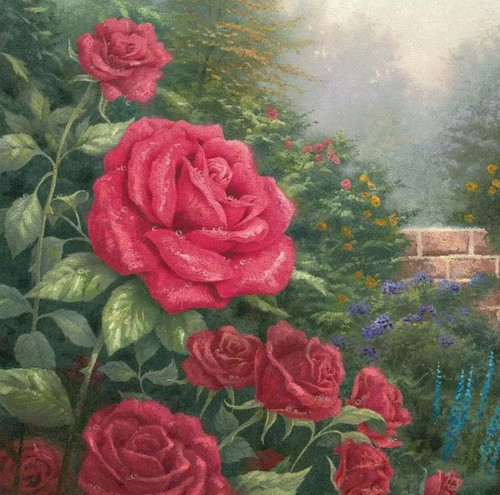 Perfect Red Rose Paint by Number (12"x12") Cobble Hill Puzzles