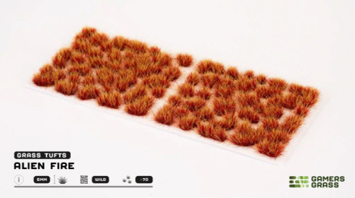 6mm Alien Fire Grass Tufts (70) (Self Adhesive) Gamers Grass