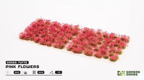 6mm Pink Flowers Tufts (70) (Self Adhesive) Gamers Grass