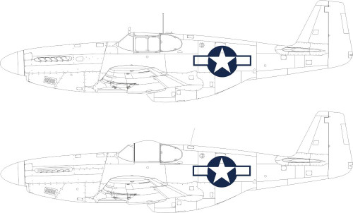 P-51B/C US National Insignia for EDU 1/48 Eduard Masks