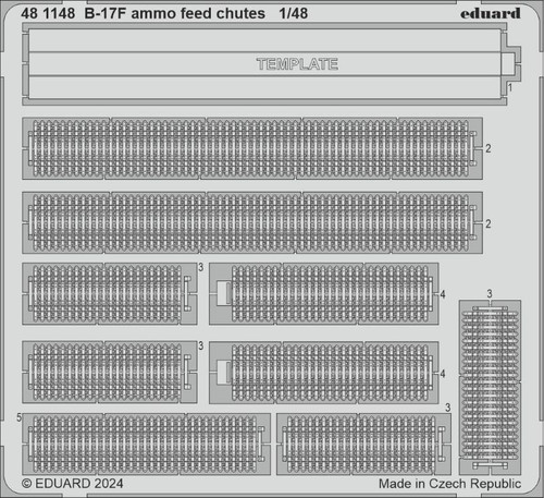 B-17F Ammo Feed Chutes for EDU 1/48 Eduard