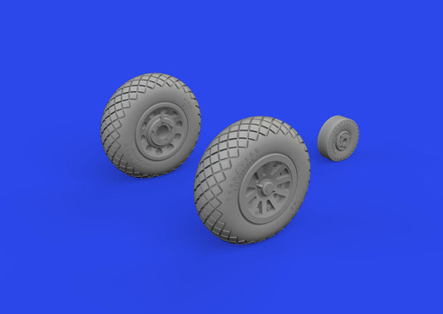 P-51D Wheels w/Block Tread 2 for EDU (Mask & Resin) 1/72 Eduard