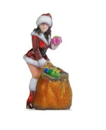 3D Color Printed: Santa Girl HO Scale Noch