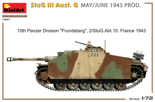 StuG III Ausf G May/June 1943 Production Tank 1/72 MiniArt