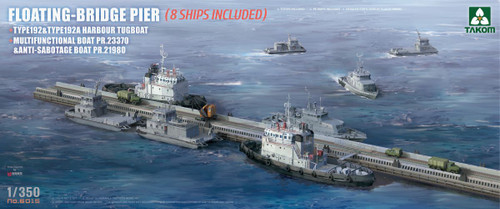 Floating Bridge Pier w/8 Ships 1/350 Takom