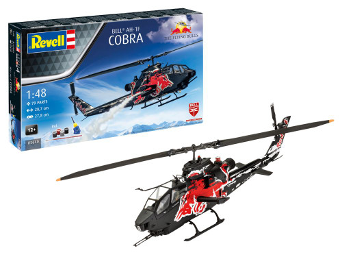 AH-1F Cobra Helicopter Flying Bulls 25th Anniversary w/paint & glue 1/48 Revell Germany